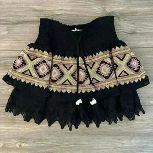 Ramy Brook Women's Lotus Embroidered Mini Skirt Coverup Size Small